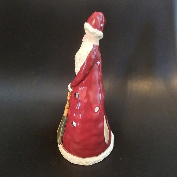 Vintage Santa Claus With Gift Tea Light Christmas Candle Holder Votive - Picture 2 of 7